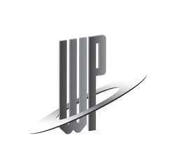 WP initial logo with silver sphere