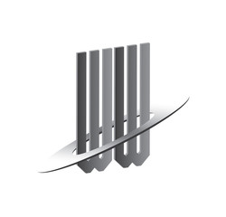 Obraz premium WW initial logo with silver sphere