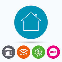 Home sign icon. Main page button. Navigation