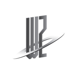 WZ initial logo with silver sphere