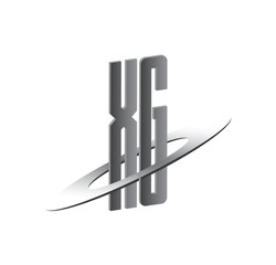 XG initial logo with silver sphere