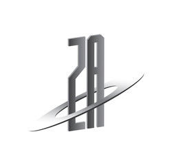 ZA initial logo with silver sphere