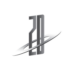ZD initial logo with silver sphere
