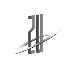 ZU initial logo with silver sphere