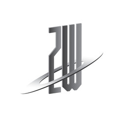 ZW initial logo with silver sphere