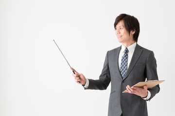 portrait of asian businessman on white background