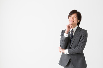 portrait of asian businessman on white background