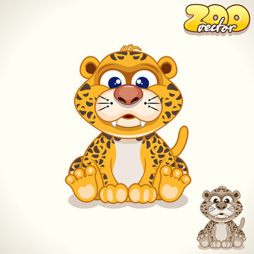 Cartoon Leopard. Vector Character