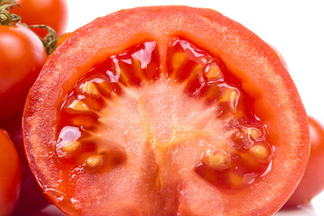 cut in half the tomatoes juicy detail