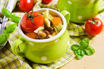 Soup with homemade pasta