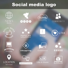 social media logo blurred