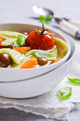 Soup with homemade pasta