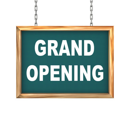 3d hanging banner - grand opening