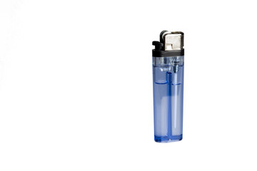 .Blue lighter isolated on white background. Blue lighter