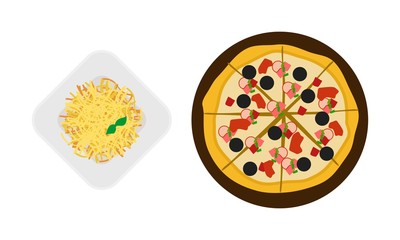 Italian Food Meals Restaurant Set