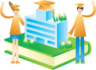 학원 학교 일러스트