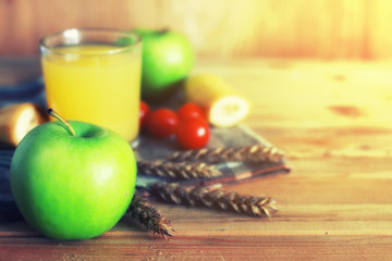 cereals apple table wooden rustic