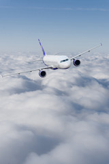 Airplane in the sky.  Passenger Airliner. Aircraft