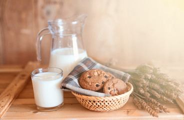 milk with chocolate biscuits cereals