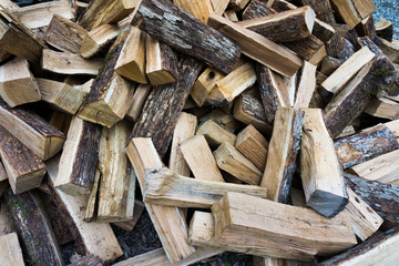 Background of pile of wood