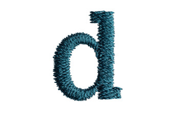 Embroidery Designs alphabet d isolate on white background