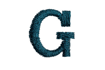 Embroidery Designs alphabet G isolate on white background