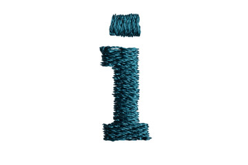 Embroidery Designs alphabet i isolate on white background