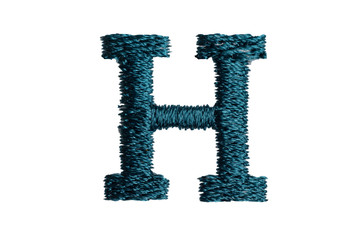 Embroidery Designs alphabet H isolate on white background