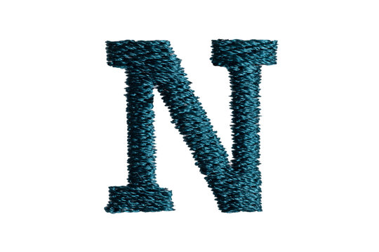 Embroidery Designs alphabet N isolate on white background