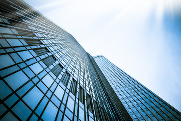 Fototapeta na wymiar Modern glass silhouettes of skyscrapers