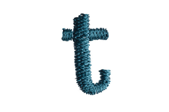 Embroidery Designs alphabet t isolate on white background