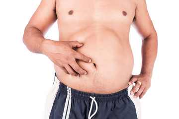 Naklejka premium body man fat belly