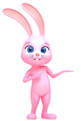 3D illustration. Cheerful rabbit isolated on a white background