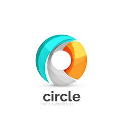 Abstract swirly round logo template