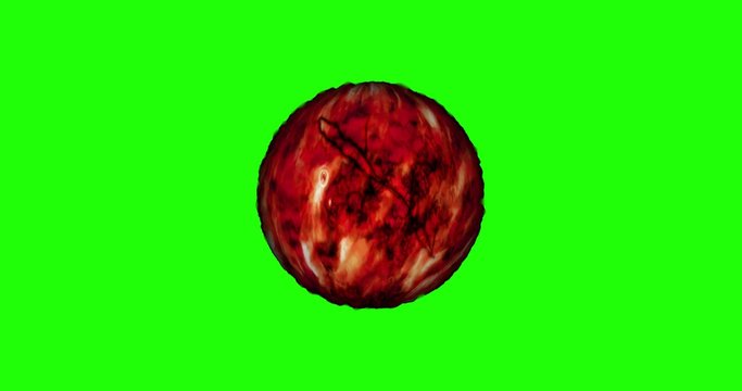green screen di sfera infuocata con scariche elettriche nere e aura di calore