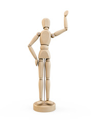 Wooden man figure isolated on white background