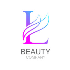 Abstract letter L logo design template with beauty industry and fashion logo.cosmetics business, natural,spa salons. yoga, medicine companies and clinics