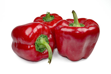 sweet red pepper isolated on white background