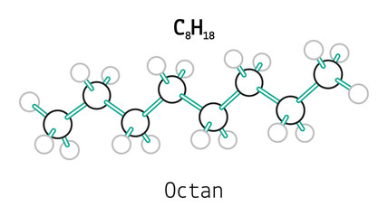 C8H18 octan molecule