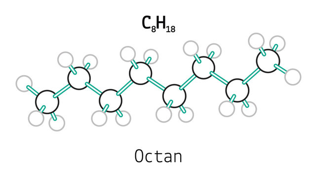 C8H18 octan molecule
