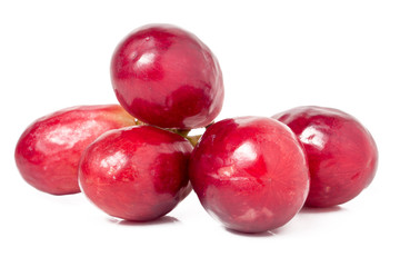 Red grape berry bunch isolated on white background cutout