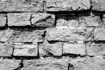 Black and White brick wall texture background