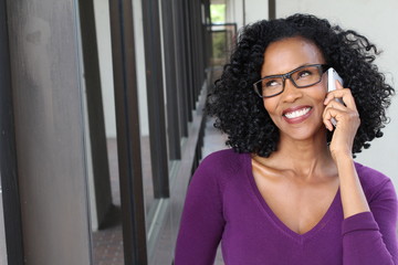 Phone talk. Closeup portrait headshot beautiful woman talking on mobile phone. Positive human...