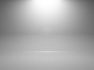 Empty white interior background with spot, 3d