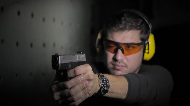 pistol shooting indoor