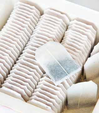 Many tea bags in a box