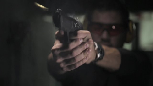 pistol shooting indoor
