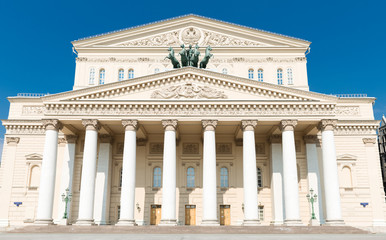 Bolshoi Theatre in Moscow on a sunny day in the summer