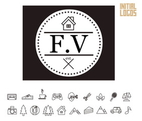 FV Initial Logo for your startup venture