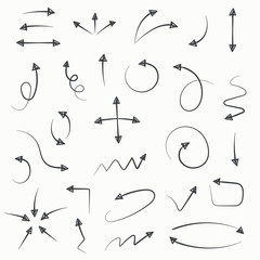Fototapeta Sketch arrow set. Vector illustration for your business and education design. Hand drawn Elements for design obraz
